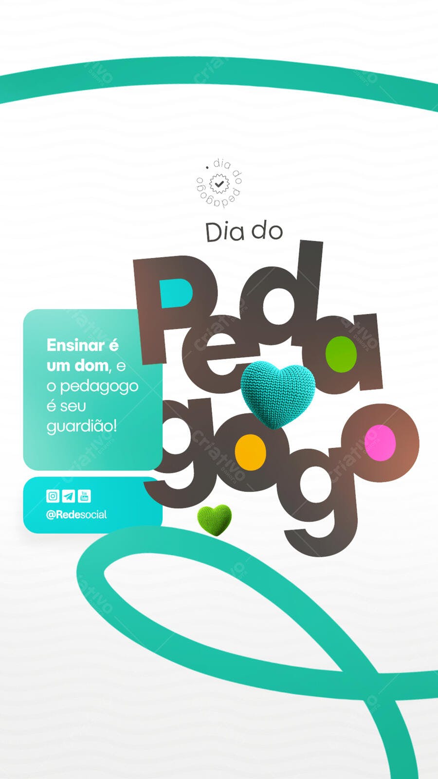 Post para o Dia do Pedagogo PSD Editável