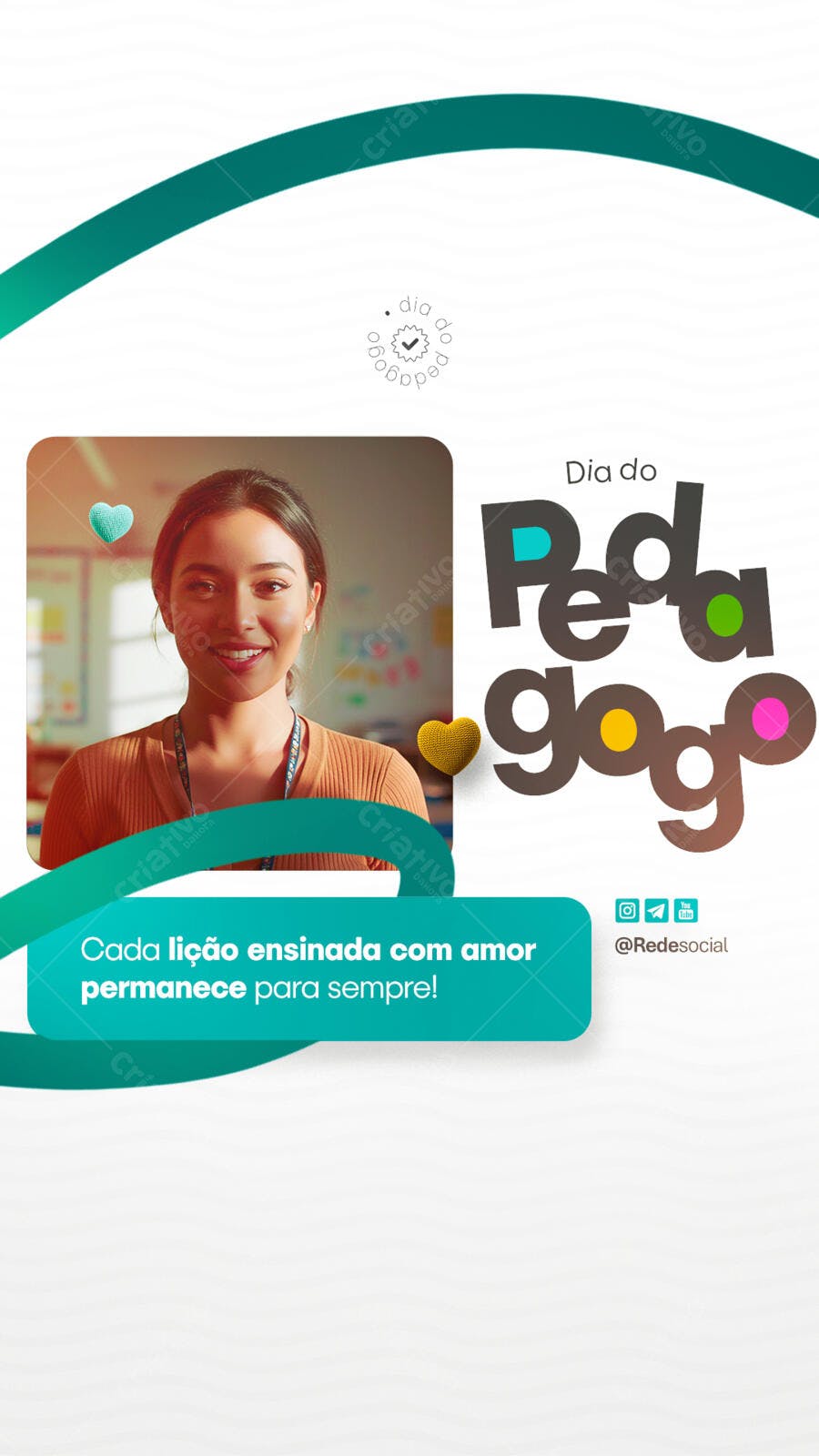 Post para o Dia do Pedagogo PSD Editável