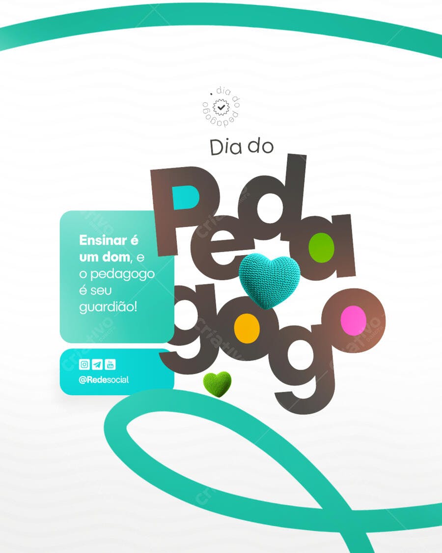 Postagem Dia do Pedagogo PSD Editável