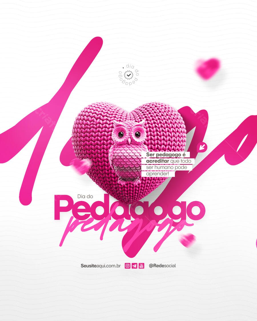 Post para o Dia do Pedagogo PSD Editável