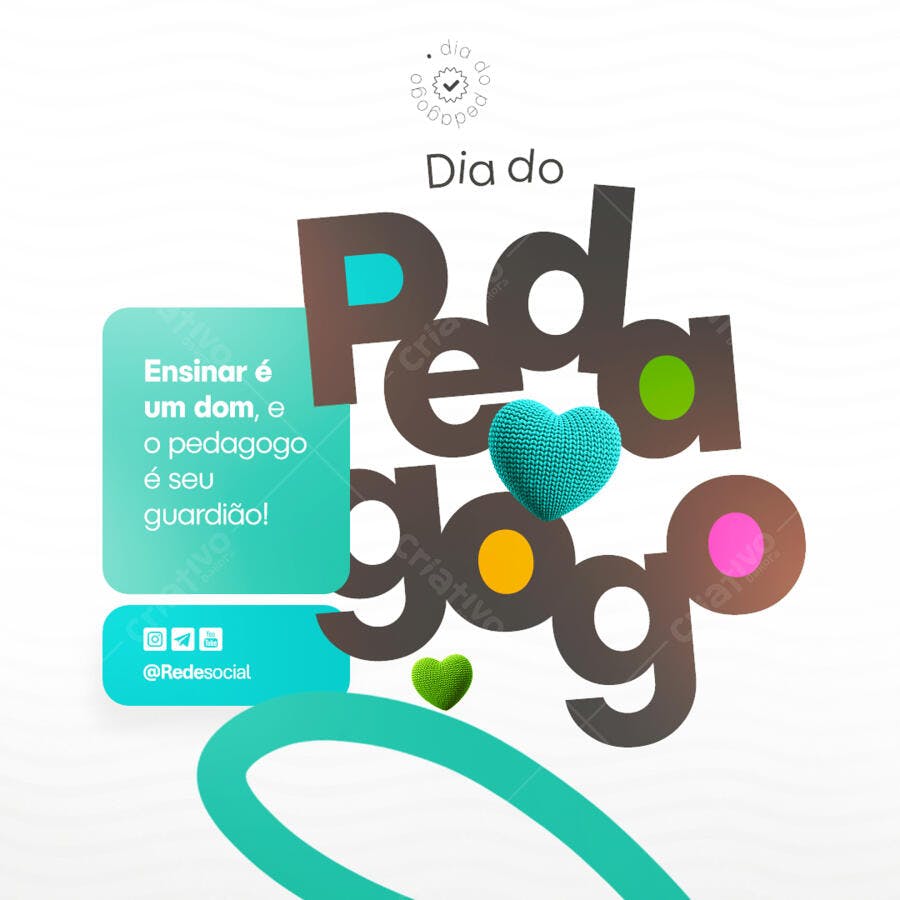 Post para o Dia do Pedagogo PSD Editável