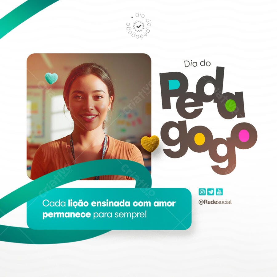 Postagem Dia do Pedagogo PSD Editável