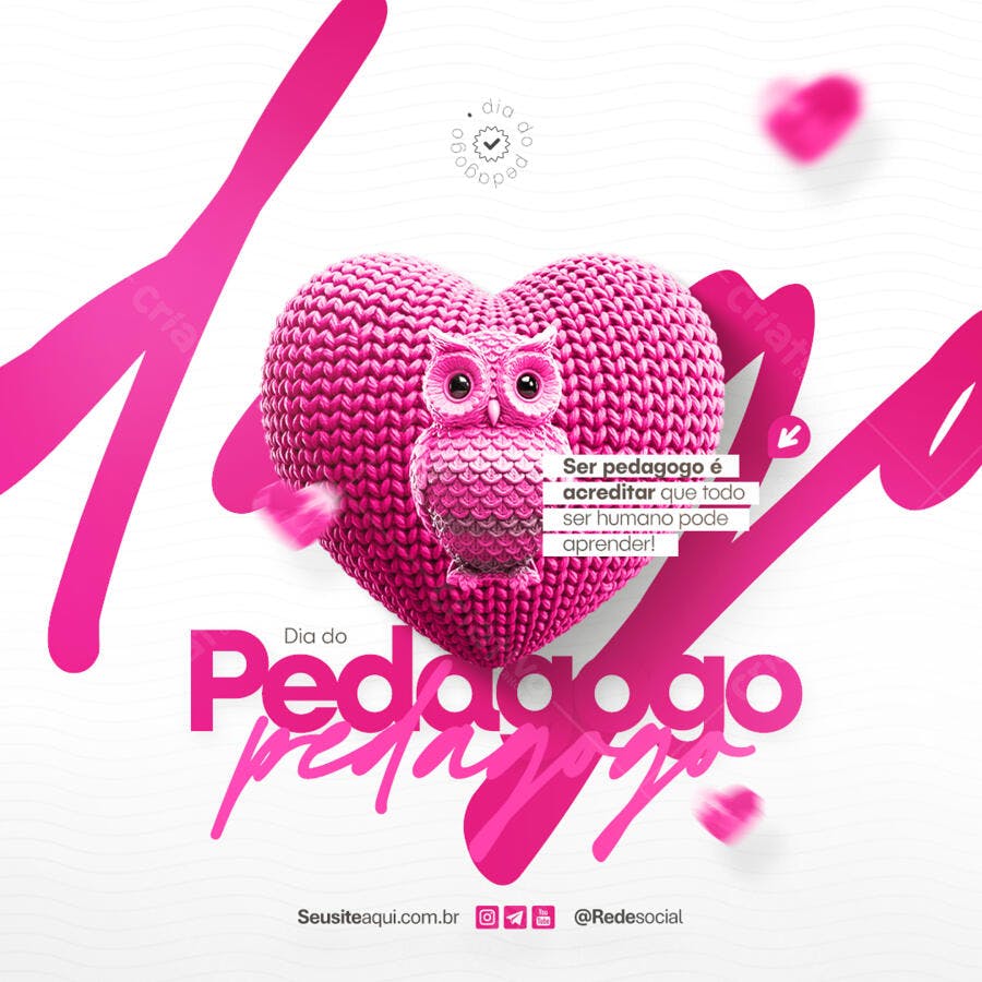 Postagem Dia do Pedagogo PSD Editável