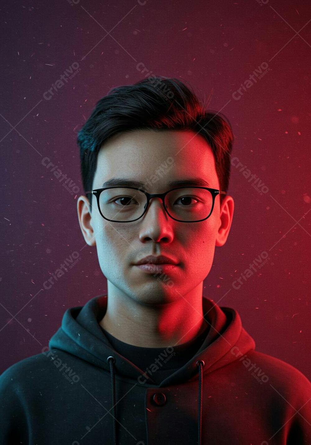 imagem homem asiatico de oculos