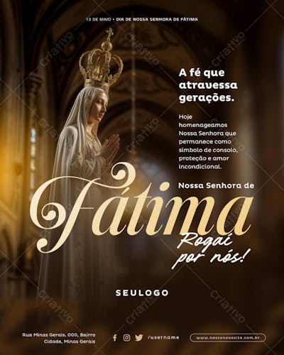 Psd Editável - 13 de maio - Dia de Nossa Senhora de Fátima 04-25 - 2
