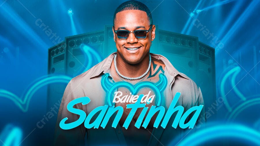 Flyer Baile da Santinha PSD Editável