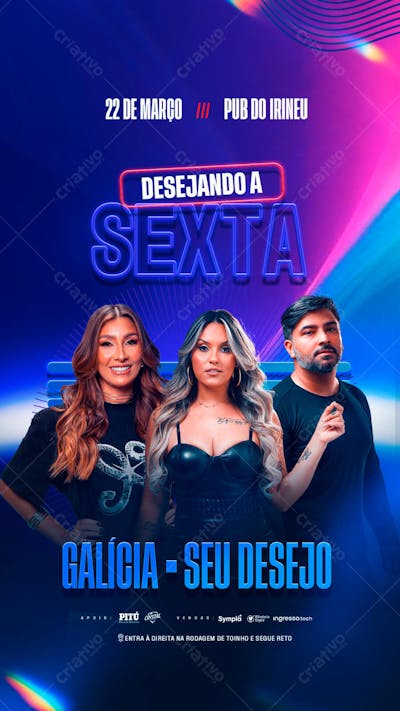 FLYER EVENTO DESEJANDO A SEXTA STORY PSD EDITÁVEL