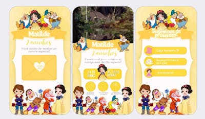 Convite musical infantil branca de neve 