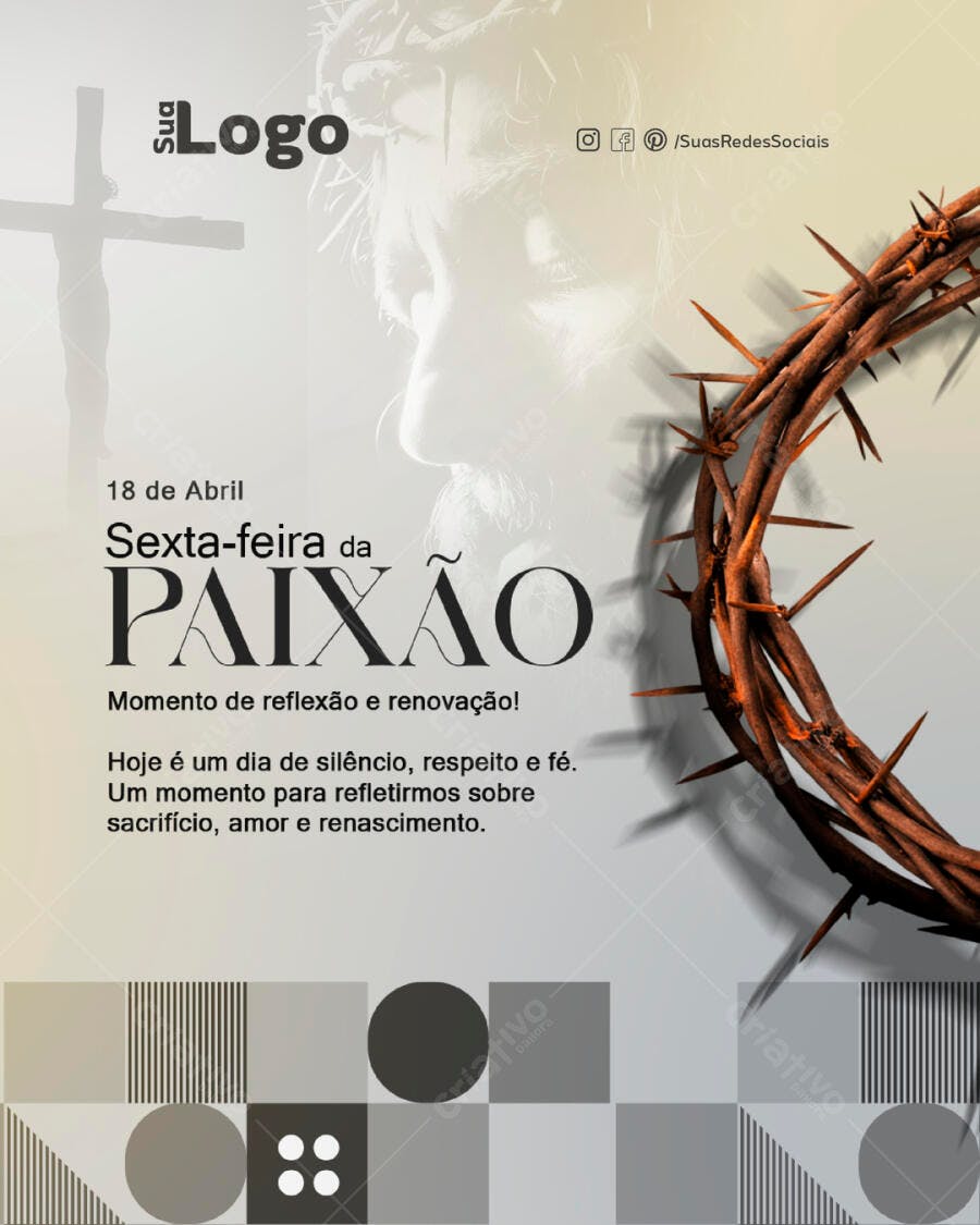 Flyer Sexta-Feira da Paixão PSD Editável