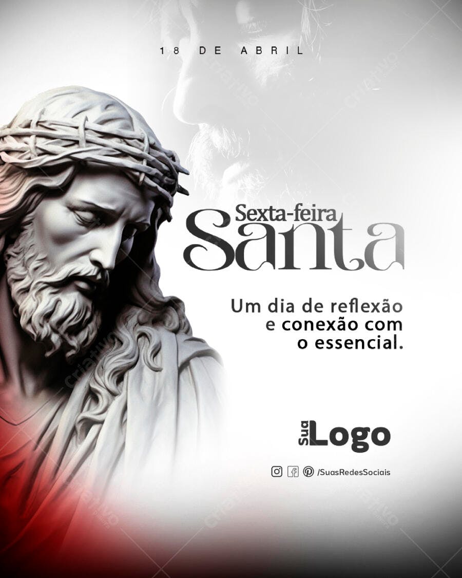 Flyer para Sexta-feira Santa PSD Editável
