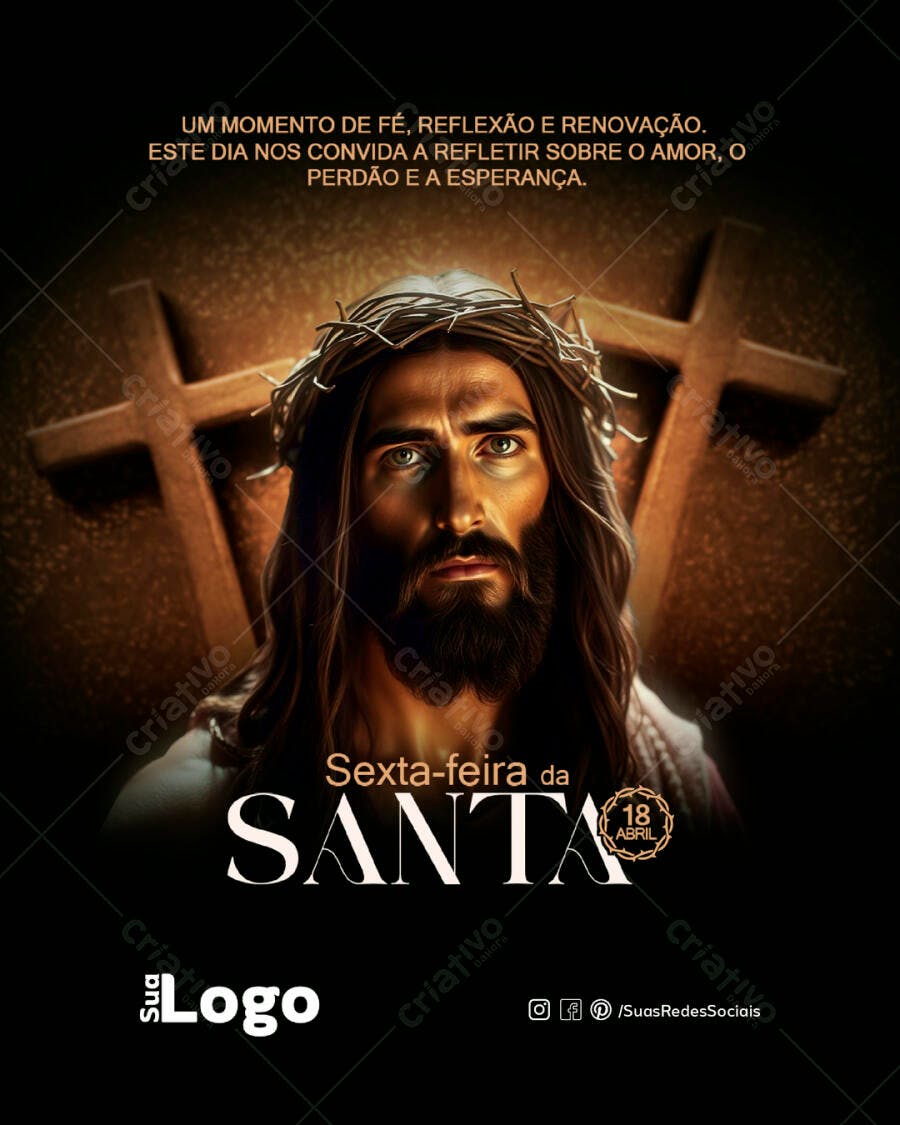 Flyer para Sexta-Feira Santa PSD Editável