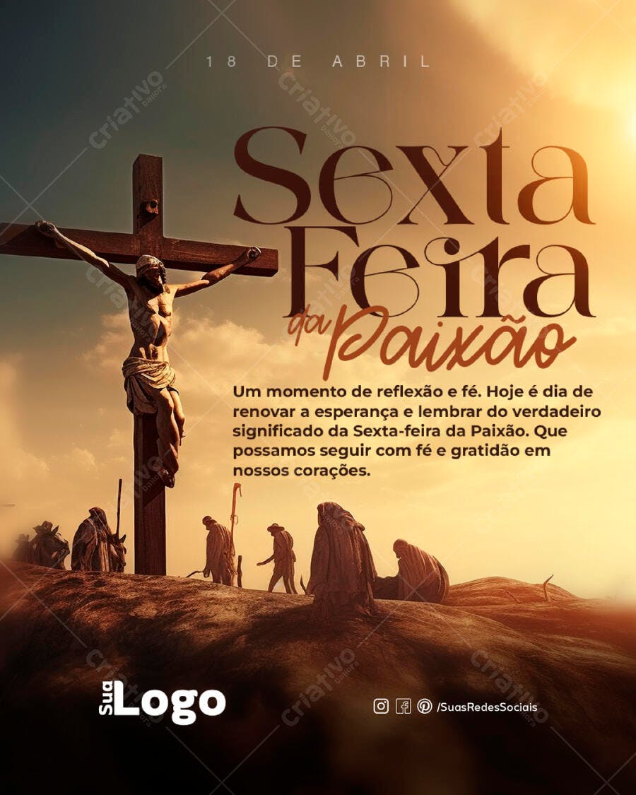 Flyer Sexta-Feira da Paixão PSD Editável
