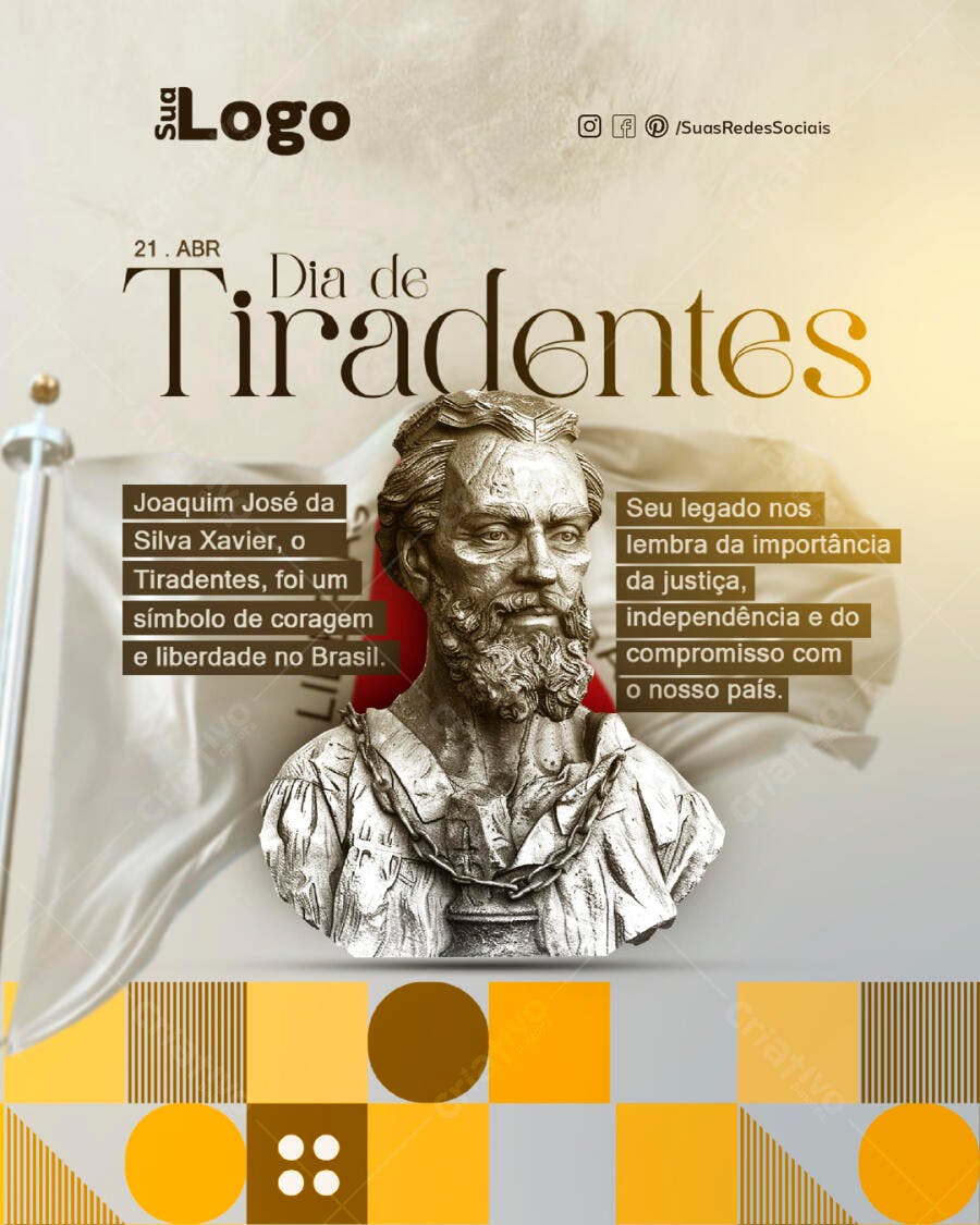 Postagem Dia de Tiradentes PSD Editável