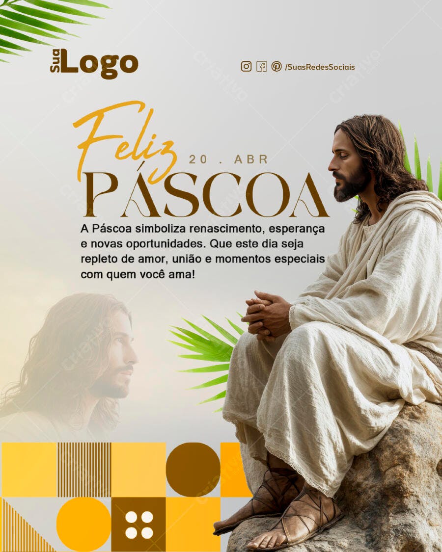 Flyer Páscoa 20 de Abril PSD Editável