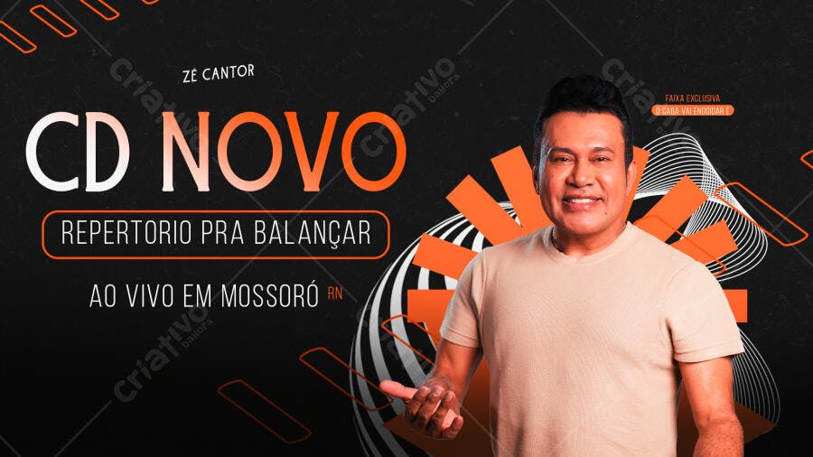 Flyer Lançamento CD Zé Cantor PSD Editável
