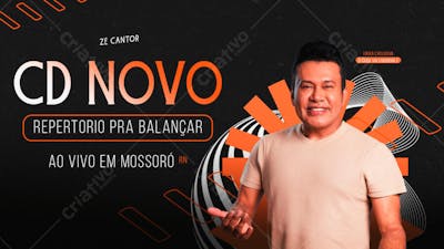 FLYER CD REPERTORIO NOVO ZE CANTOR CAPA YOUTUBE PSD EDITAVEL