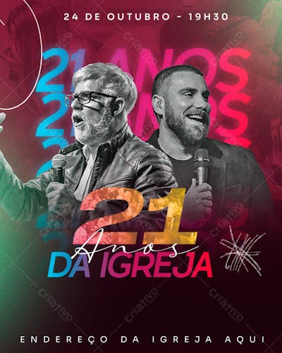 FLYER DE ANIVERSÁRIO DA IGREJA