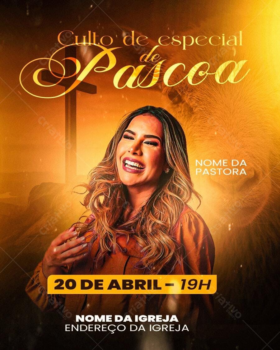 Flyer Páscoa Igreja PSD Editável
