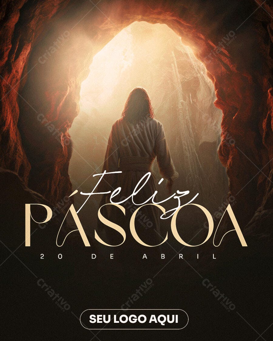 Flyer Páscoa 20 de Abril PSD Editável