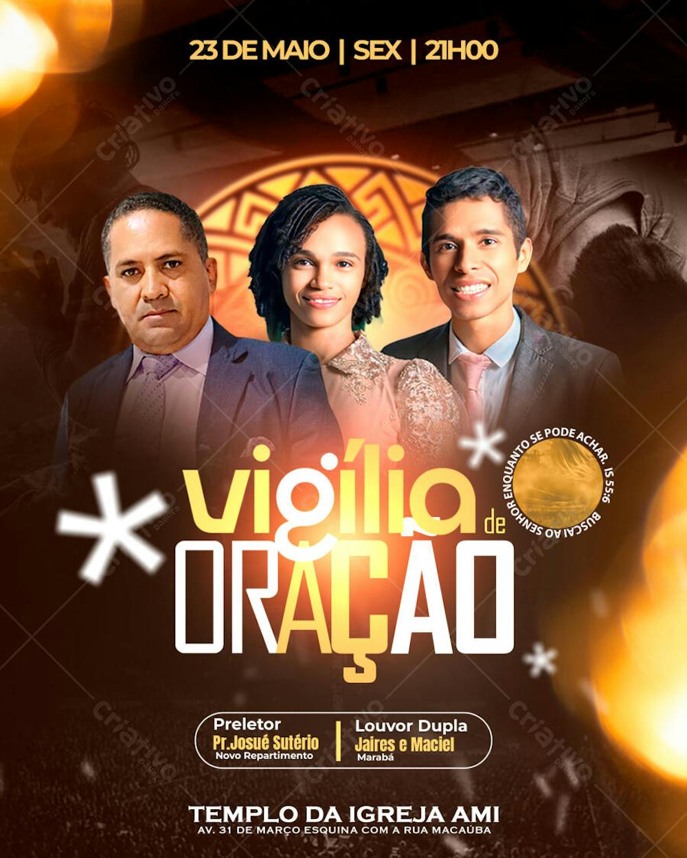 FLYER VIGÍLIA DE ORAÇÃO