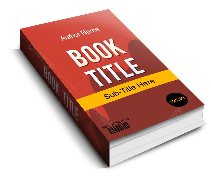 Mockup de Capa de Livro em Vermelho e Amarelo