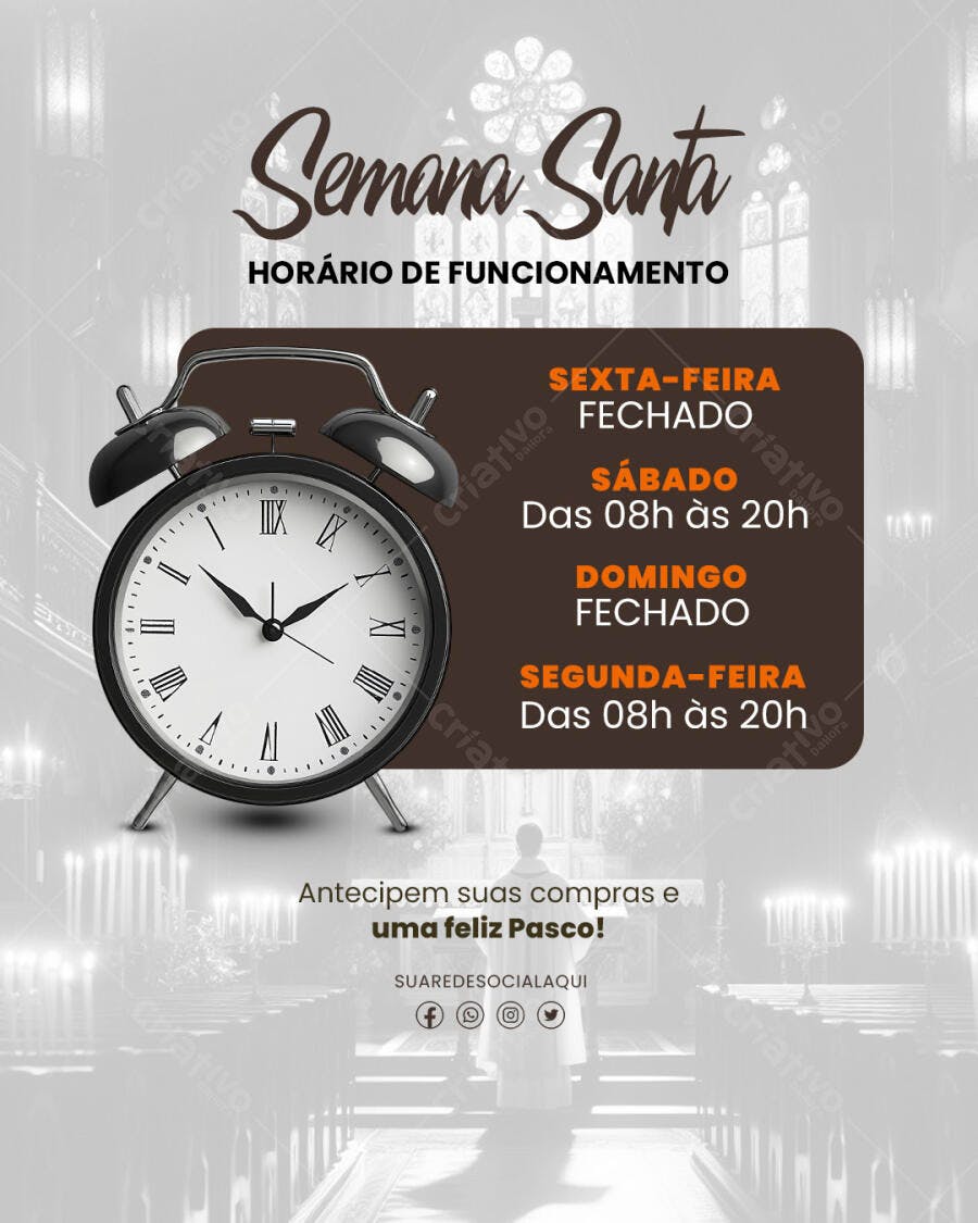 Flyer Semana Santa PSD Editável