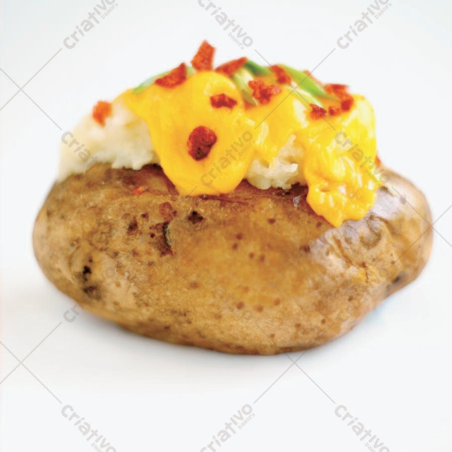 Batata assada com queijo cheddar bacon e cebolinha