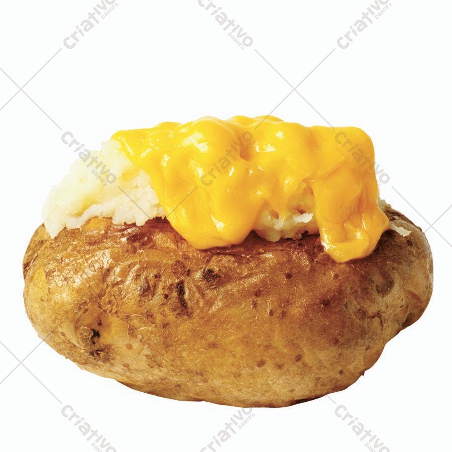 Batata assada com queijo derretido