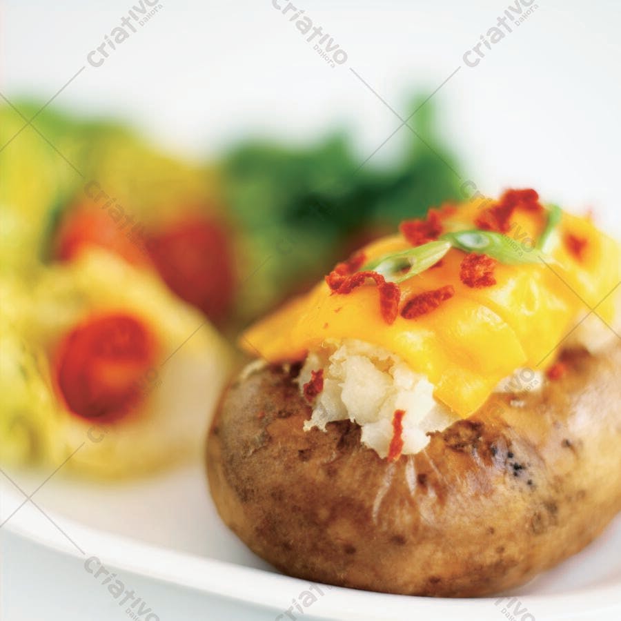 Batata Recheada com Queijo e Bacon