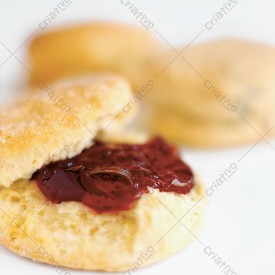 Biscoito com geléia de frutas vermelhas
