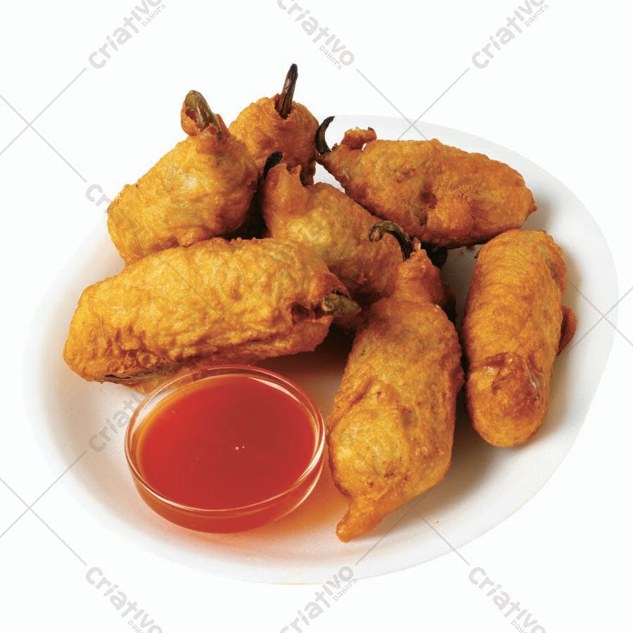 Pimentas fritas crocantes com molho
