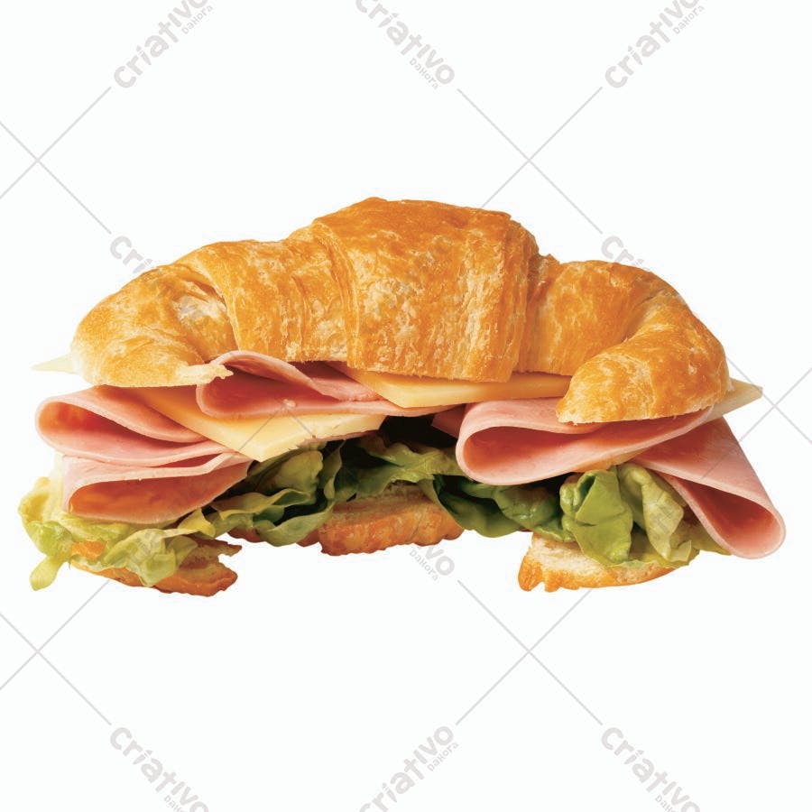 Croissant com presunto e queijo