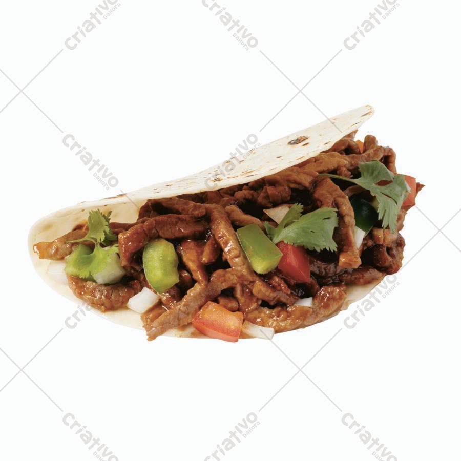 Taco de Carne com Pimentões e Cebola