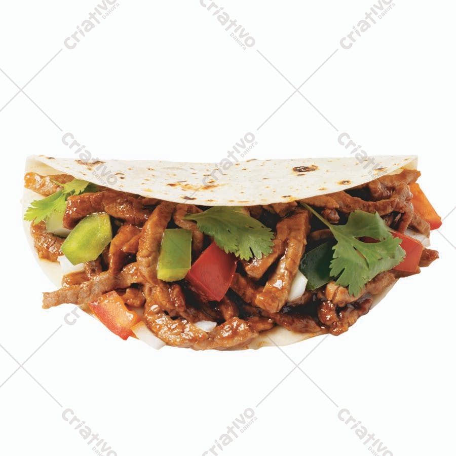Taco de carne com pimentões coloridos