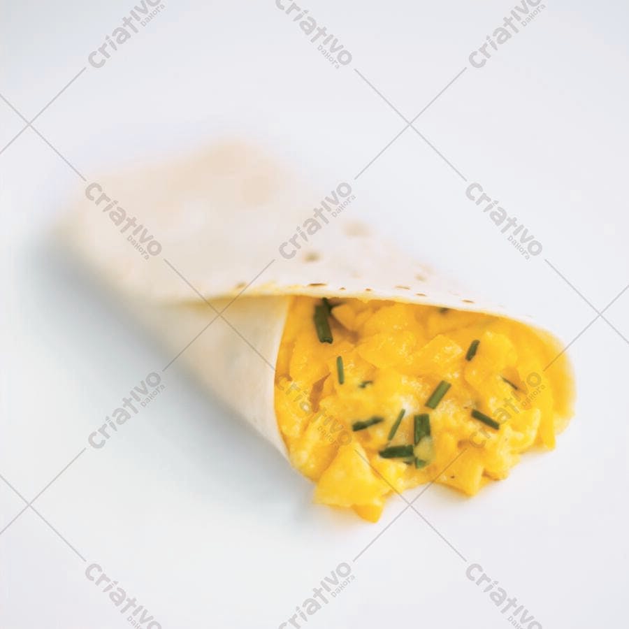 Wrap de ovos mexidos com cebolinha