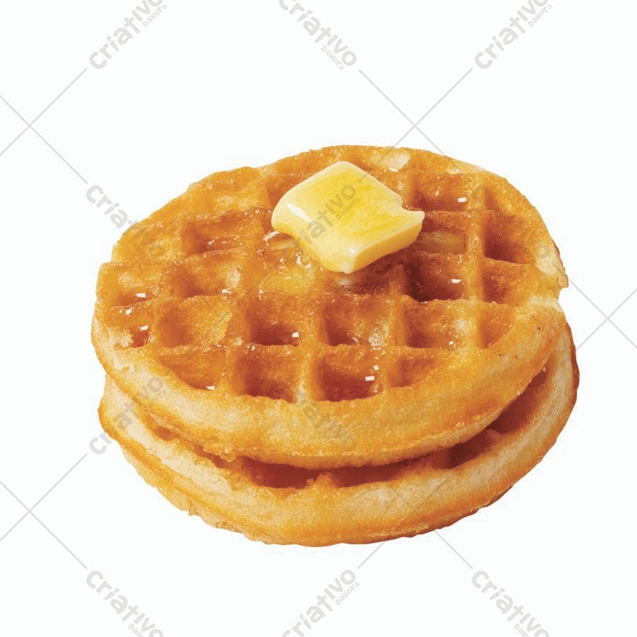 Waffles com manteiga e mel