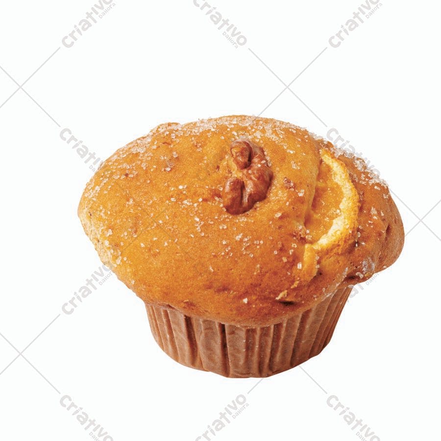 Muffin de nozes com açúcar cristalizado