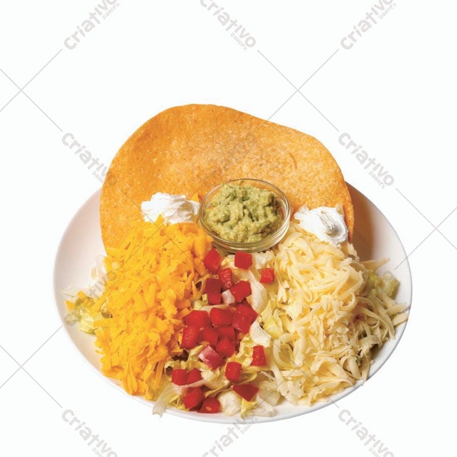 Taco Salad com Queijo, Alface e Guacamole
