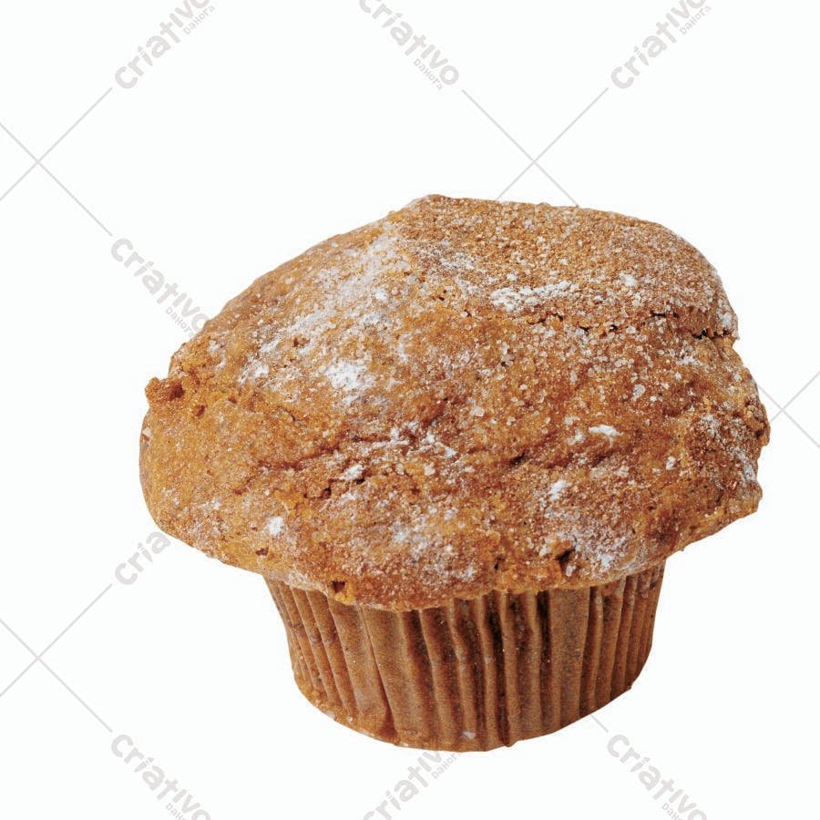 Muffin caseiro com açúcar de confeiteiro