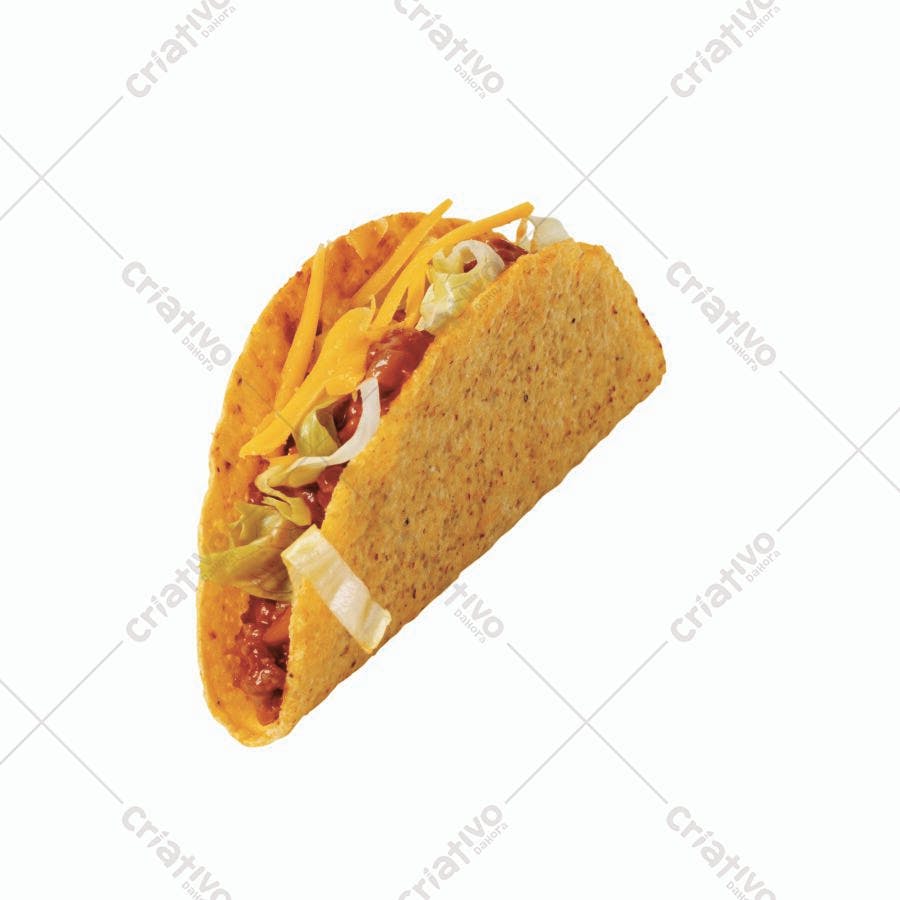 Taco de carne moída com queijo e alface