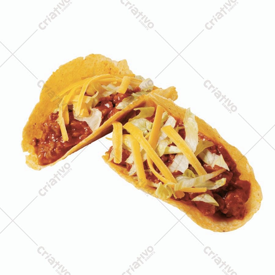 Tacos de carne com queijo e alface