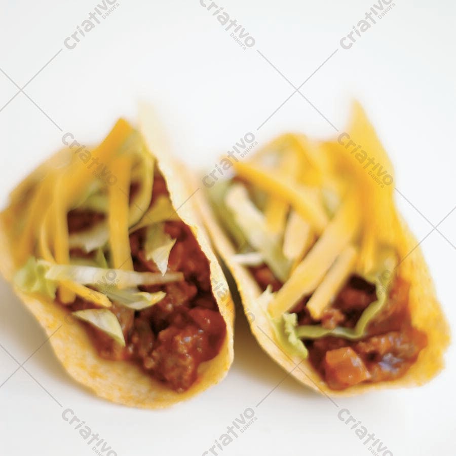 Tacos de carne com queijo e alface