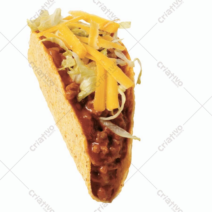 Taco de carne moída com queijo e alface