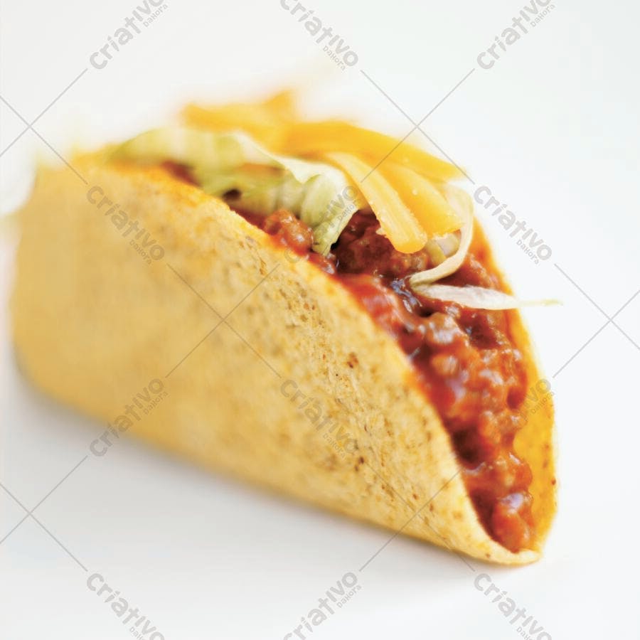 Taco de carne moída com queijo e alface