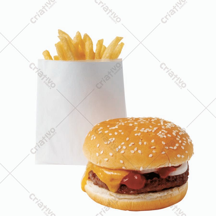 Hambúrguer e batatas fritas clássicos