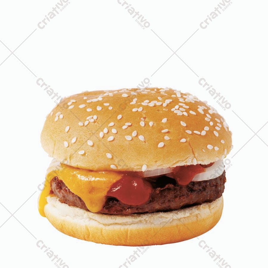 Hambúrguer com queijo e molho fundo branco