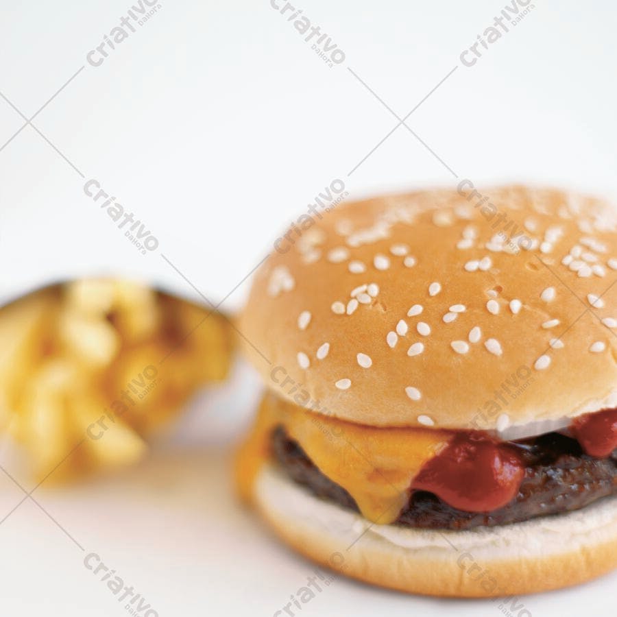 Hambúrguer com Queijo e Batata Palha