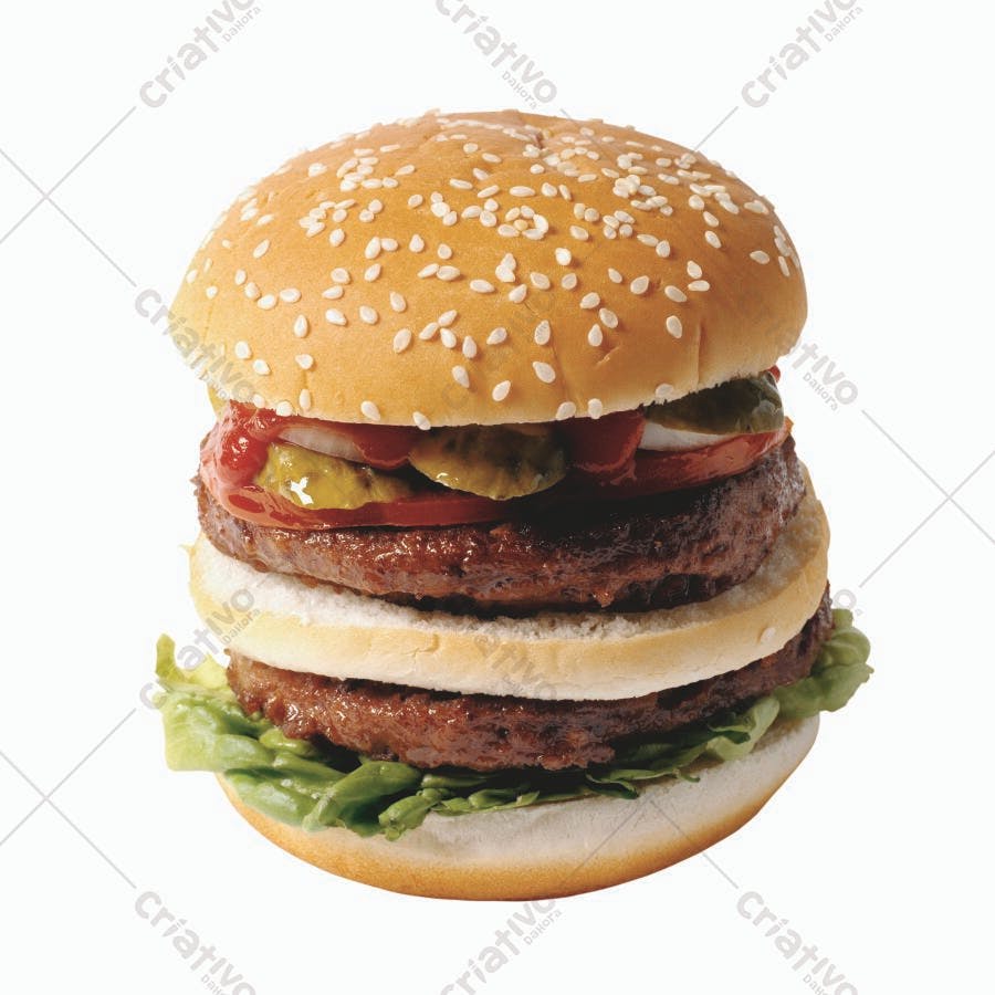 Hambúrguer Duplo com Gergelim e Molho