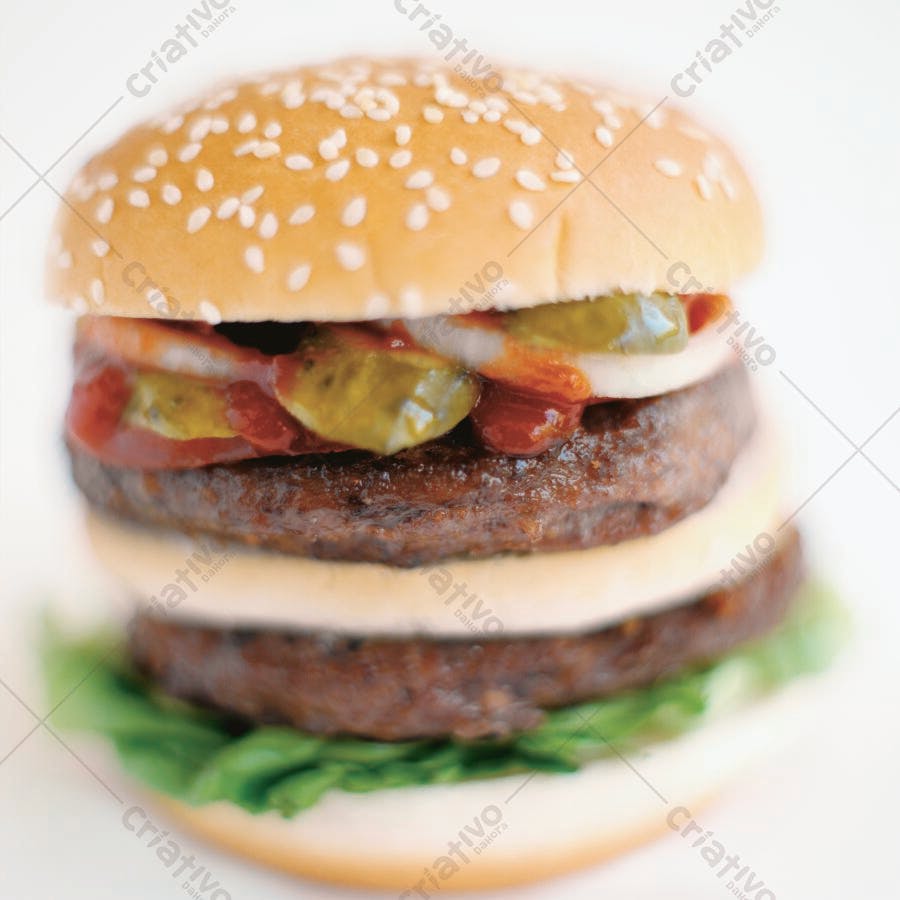 Hambúrguer Duplo com Gergelim e Picles