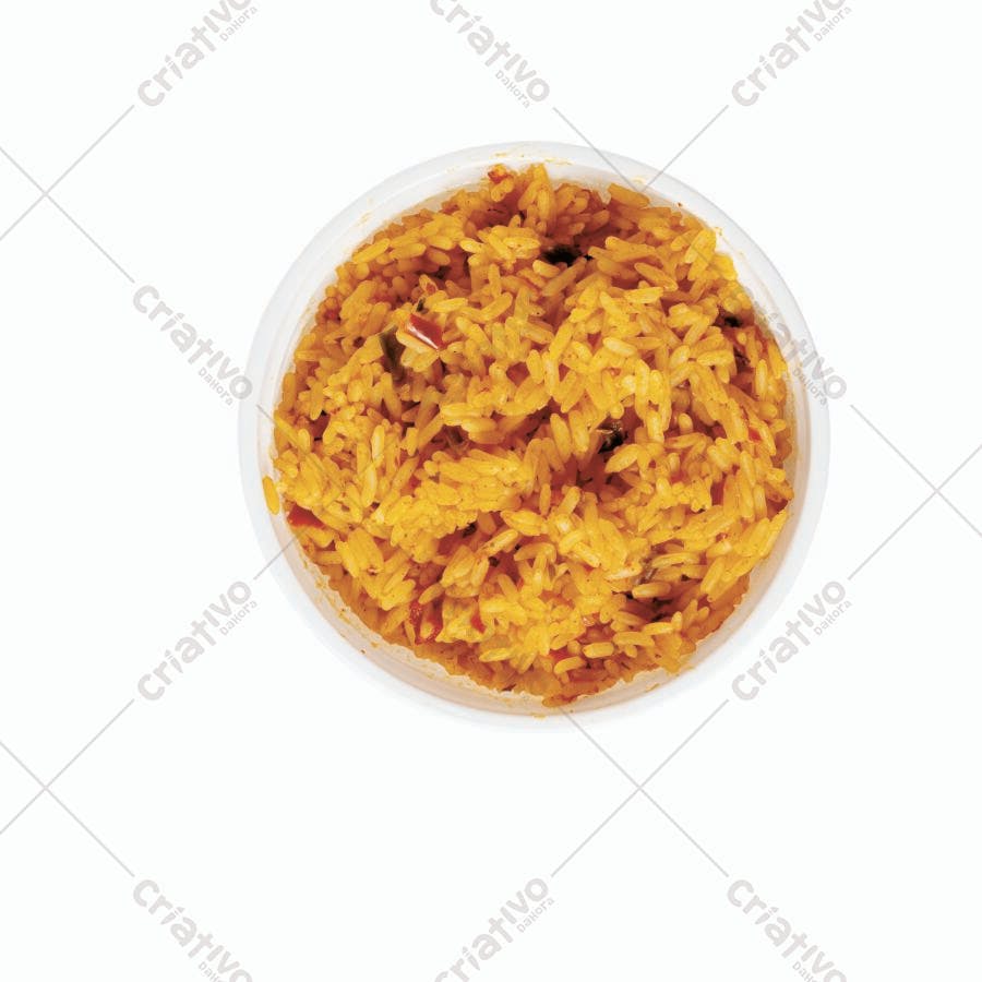 Arroz temperado em tigela branca